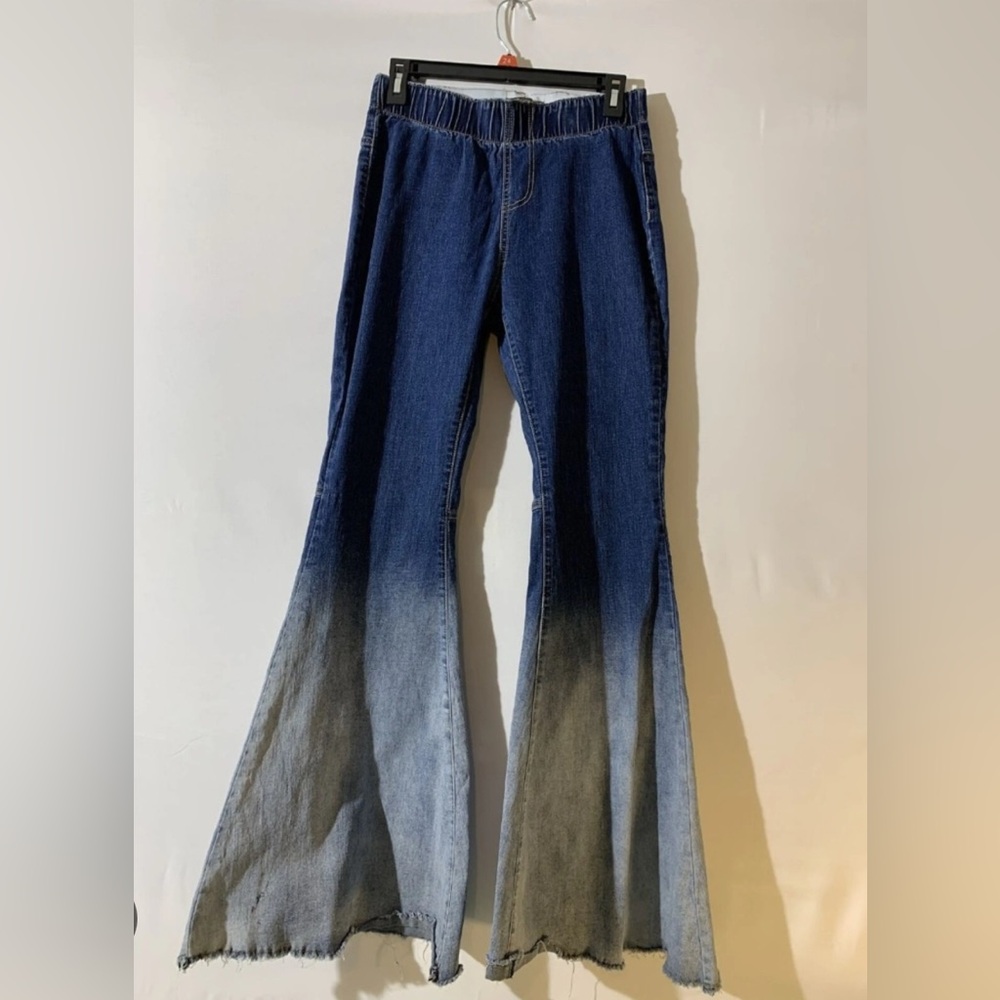 Blue Ombre Flare Jeans